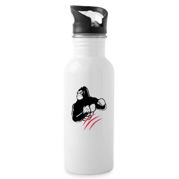 gorilla claw - Water bottle with straw - white - Right