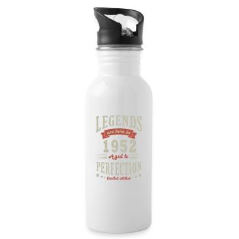 legend born in 1952 Anniversary gift 70 years - Water bottle with straw - white - Right