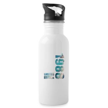 1988. Limited Edition T-Shirt Geburtstags Idee - Trinkflasche mit integriertem Trinkhalm - Weiß - Rechts