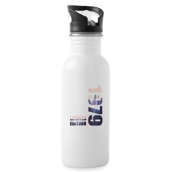 1979. Limited Edition T-Shirt Birthday Idea - Water bottle with straw - white - Right