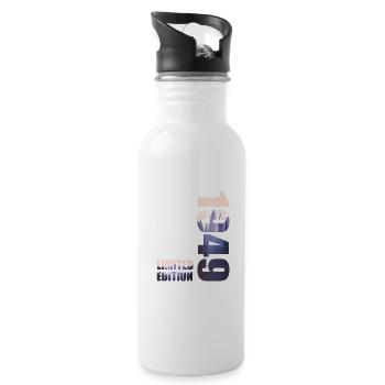 1949. Limited Edition T-Shirt Geburtstags Idee - Trinkflasche mit integriertem Trinkhalm - Weiß - Rechts