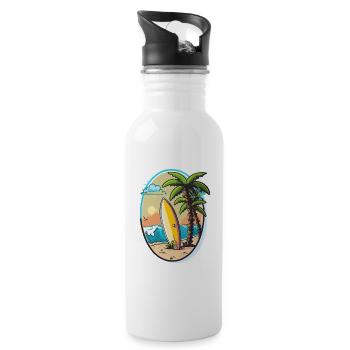 The Wave Rider - Water bottle with straw - white - Right