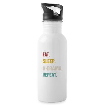 Eat Sleep K-Drama Repeat Korea Fan Movie T-shirt - Trinkflasche mit integriertem Trinkhalm - Weiß - Rechts