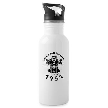 70. Geburtstag Plein régime depuis 11/1954 - Gourde avec paille intégrée - blanc - Droite