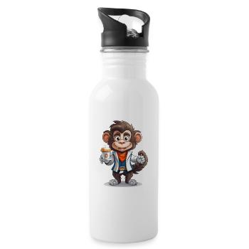 Brau-Affe Barista - Trinkflasche mit integriertem Trinkhalm - Weiß - Rechts