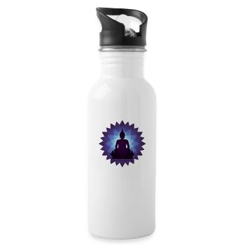Buddha Meditation - Trinkflasche mit integriertem Trinkhalm - Weiß - Rechts