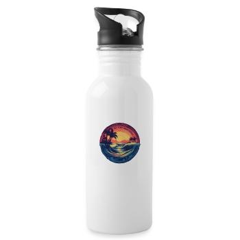 Beach - Water bottle with straw - white - Right