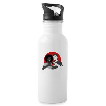 Liebe ist Liebe - Trinkflasche mit integriertem Trinkhalm - Weiß - Rechts