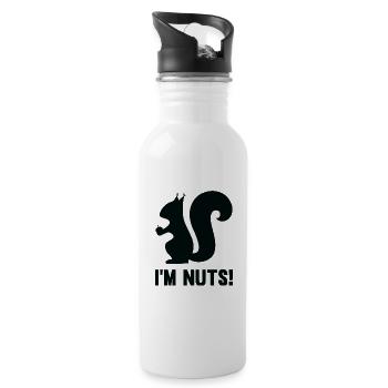 I'm Nuts - Water bottle with straw - white - Right