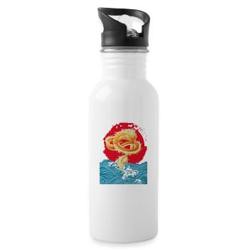 Dragon_Out-of-water - Water bottle with straw - white - Right