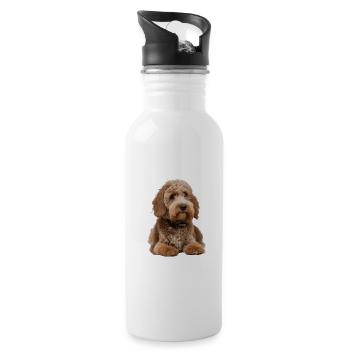 Caniche - Gourde avec paille intégrée - blanc - Droite