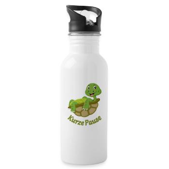 Cute Turtles Cartoon Print Break - Water bottle with straw - white - Right