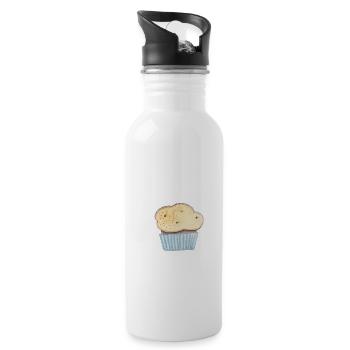 Cupcake - Trinkflasche mit integriertem Trinkhalm - Weiß - Rechts