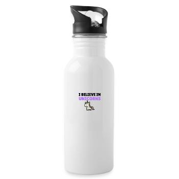I believe in unicorns - Water bottle with straw - white - Right