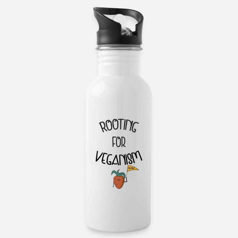Cheering carrot - Water bottle with straw - white