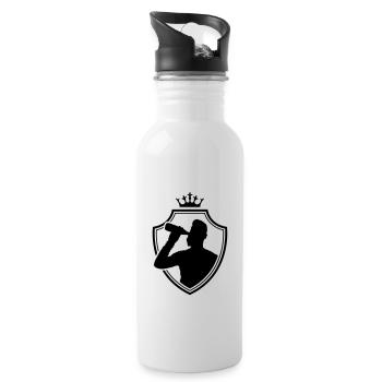 boire un blason - Gourde avec paille intégrée - blanc - Droite