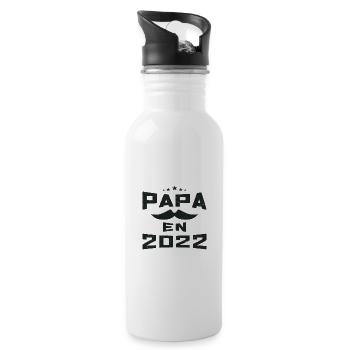 Papa en 2022 - Gourde avec paille intégrée - blanc - Droite