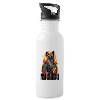Malinois Badboy - Water bottle with straw - white - Right