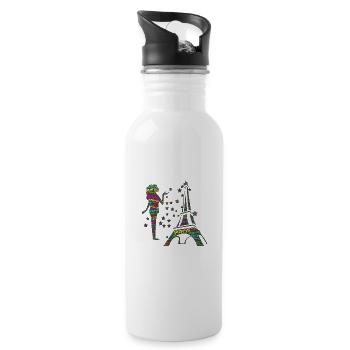 Paris in colour - Water bottle with straw - white - Right