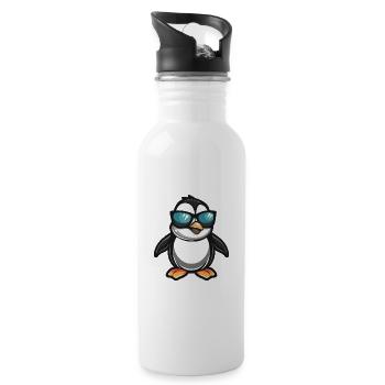 Penguin Cool Comic - Water bottle with straw - white - Right
