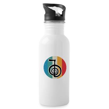 Reiki Symbol | Esoteric Yoga Reiki Master Gift - Water bottle with straw - white - Right