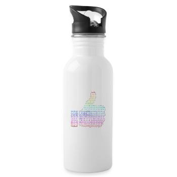 hand like binär regenbogen - Trinkflasche mit integriertem Trinkhalm - Weiß - Rechts