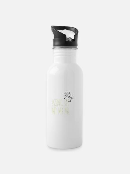 king of mimimi Funny whining humor - Water bottle with straw - white