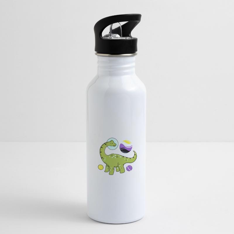 Brachiosaurus Nonbinary Pride Space Nonbinary P Water bottle with straw