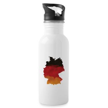 Deutschland - Trinkflasche mit integriertem Trinkhalm - Weiß - Rechts