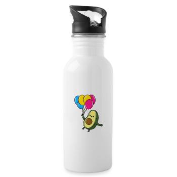 Avocado Ballon Pan Pride - Trinkflasche mit integriertem Trinkhalm - Weiß - Rechts