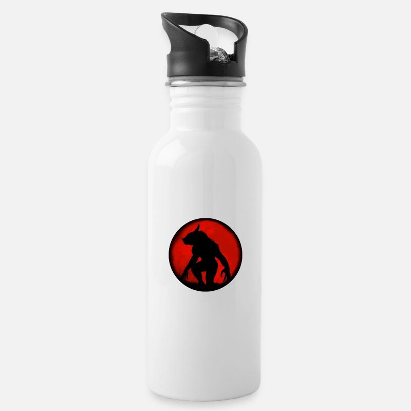 Fenri's Werewolf - Water bottle with straw - white