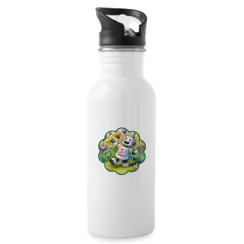 Erster Geburtstag, ich werde 1, 1. Geburtstag - Trinkflasche mit integriertem Trinkhalm - Weiß - Rechts