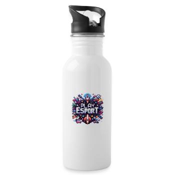 Play Pixel - Trinkflasche mit integriertem Trinkhalm - Weiß - Rechts