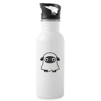 Sheep Halloween Funny Ghost - Water bottle with straw - white - Right