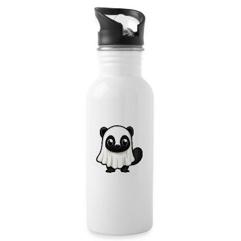 Stinktier Halloween Lustig Geist - Trinkflasche mit integriertem Trinkhalm - Weiß - Rechts