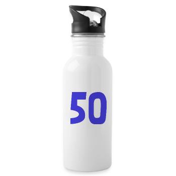 50. 50 YEARS. 50th ANNIVERSARY. 50TH ANNIVERSARY. - Water bottle with straw - white - Right