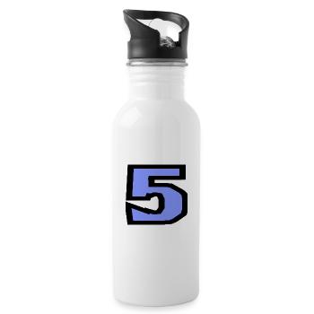 5. 5 JAHRE. 5-JÄHRIGES JUBILÄUM. 5-JÄHRIGES JUBILÄUM. 5. - Trinkflasche mit integriertem Trinkhalm - Weiß - Rechts