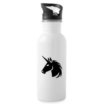 Einhorn - Trinkflasche mit integriertem Trinkhalm - Weiß - Rechts