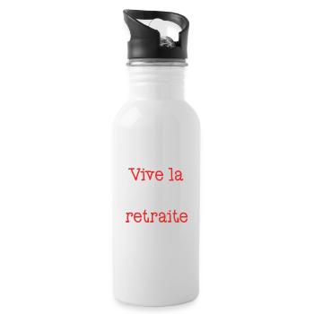 RETRAITE. RETRAITE. RETRAITEE. SENIOR. MAMIE. PAPY - Gourde avec paille intégrée - blanc - Droite