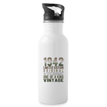Limited Edition Since 1942 Birthday Vintage 1942 - Water bottle with straw - white - Right