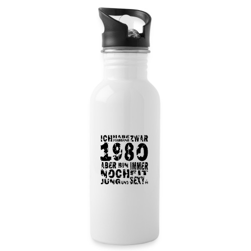 Sexy Jahrgang 1980 - Trinkflasche mit integriertem Trinkhalm