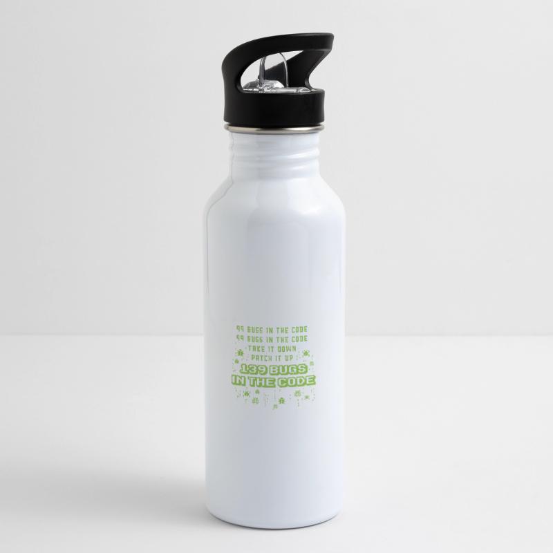 99 Bugs In The Code Programmer Source Coding Desig Water bottle with straw