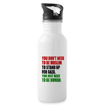 you don't need to be muslim to stand up for gaza - Gourde avec paille intégrée - blanc - Droite
