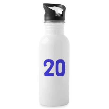 20. 20 YEARS. 20th ANNIVERSARY. 20TH ANNIVERSARY. - Water bottle with straw - white - Right