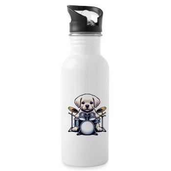 Labrador Drummer Puppy Drum Kit - Water bottle with straw - white - Right