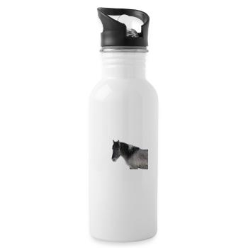 Pferde T-shirt Geschenk Reiter  - Trinkflasche mit integriertem Trinkhalm - Weiß - Rechts
