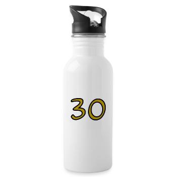 30. 30 YEARS. 30th ANNIVERSARY. 30TH ANNIVERSARY. - Water bottle with straw - white - Right