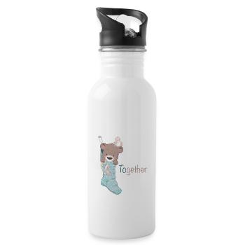 Together - Trinkflasche mit integriertem Trinkhalm - Weiß - Rechts