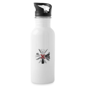 Skyscraper, Hochhaus, Skyline, NYC - Water bottle with straw - white - Right