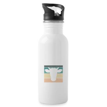 Ich Würde Jetzt Lieber Kühe Melken Kuhliebhaber - Trinkflasche mit integriertem Trinkhalm - Weiß - Rechts